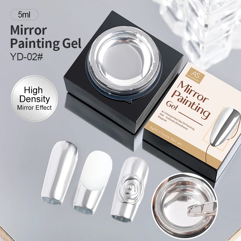 Silver Mirror Nail Liner Gel Polish — Metallic, Semi-Permanent, 5ml