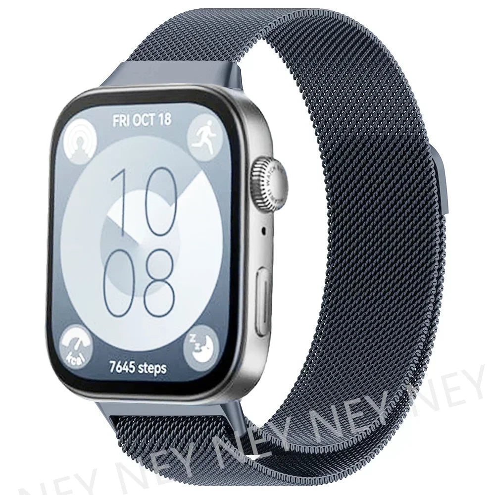 Magnetic Milanese Loop Watch Band — Stainless Steel, Fits Huawei Watch FIT 3 / FIT 4 / FIT 4 Pro