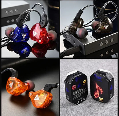 QKZ AK6 In-Ear HIFI Earphones — 6 Dynamic Drivers, Stereo Bass Subwoofer Monitor Earbuds with Mic