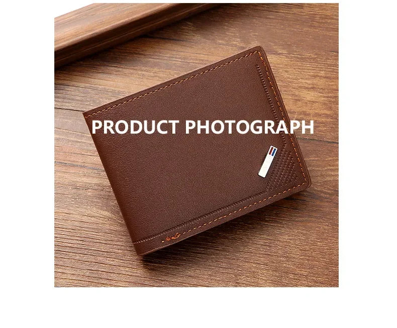 Men's Minimalist Soft Leather Short Wallet — Slim Foldable Bifold for Everyday Carry