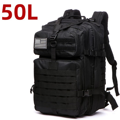 25L/50L Tactical Hiking Backpack — Waterproof Nylon Rucksack for Camping, Trekking, Fishing & Hunting