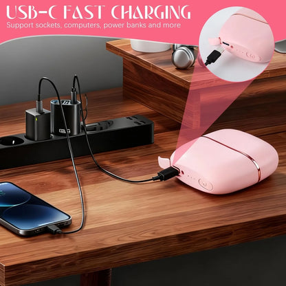 Mini Rechargeable Hair Straightener Brush — 3-Speed Temperature Control Anti-Scald Portable Travel Styling Tool