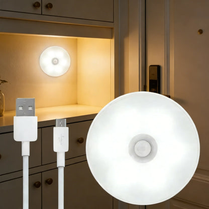 USB Rechargeable Motion Sensor Night Light — LED Lamp for Kitchen, Bedroom, Stairs, Hallway & Closet