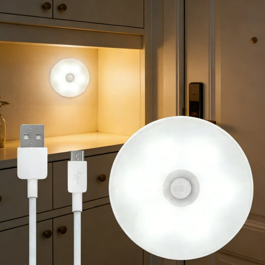 USB Rechargeable Motion Sensor Night Light — LED Lamp for Kitchen, Bedroom, Stairs, Hallway & Closet