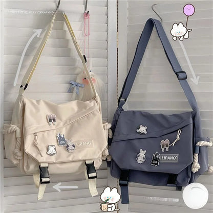 Korean Street Style Crossbody Bag — Versatile Shoulder & Messenger Bag