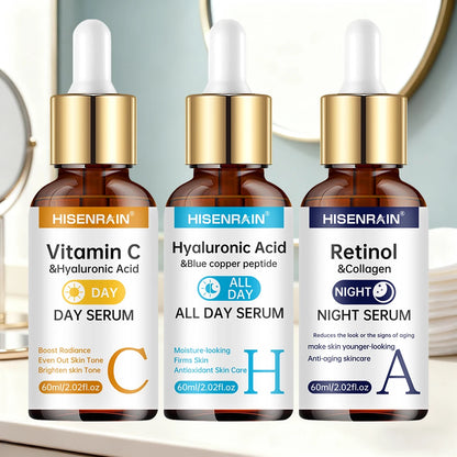 Duo de sérums Vitamine C + Rétinol + Acide Hyaluronique