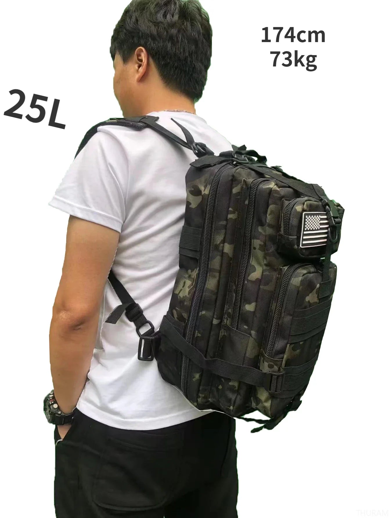 25L/50L Tactical Hiking Backpack — Waterproof Nylon Rucksack for Camping, Trekking, Fishing & Hunting