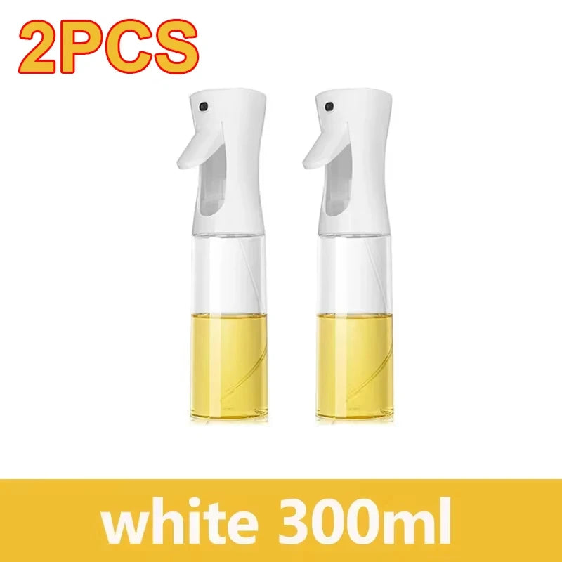 Kitchen Oil Spray Bottle — 200/300/500ml Mist Sprayer & Oil Brush for Cooking, BBQ & Baking