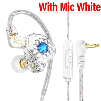 QKZ AK6 In-Ear HIFI Earphones — 6 Dynamic Drivers, Stereo Bass Subwoofer Monitor Earbuds with Mic