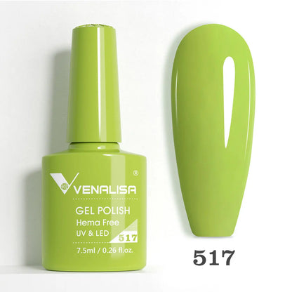 Venalisa HEMA-Free Glitter Gel Nail Polish — Full Coverage UV LED Soak-Off, Jelly Pink & Nude
