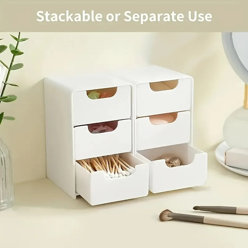 3-Tier Desk Organizer with Storage Drawers — Portable Partition Box for Stationery, Jewelry & Cosmetics