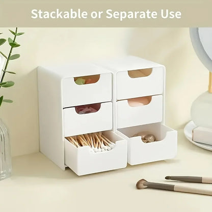 3-Tier Desk Organizer with Storage Drawers — Portable Partition Box for Stationery, Jewelry & Cosmetics