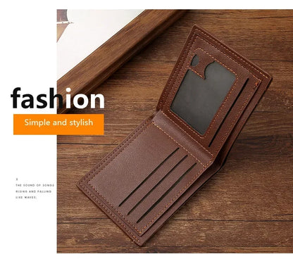 Men's Minimalist Soft Leather Short Wallet — Slim Foldable Bifold for Everyday Carry