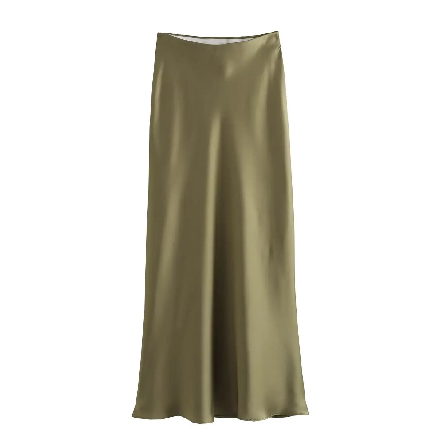 Willshela Black Satin Midi Skirt — Elegant & Versatile Women's Fashion