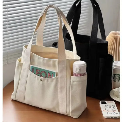 Large Capacity Canvas Tote Bag — Work, College & Shopping Shoulder Bag for Women