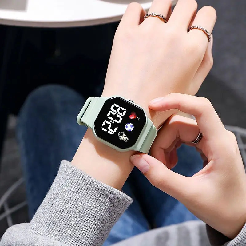Kids Sport LED Digital Watch — Waterproof Silicone Wristwatch for Boys & Girls