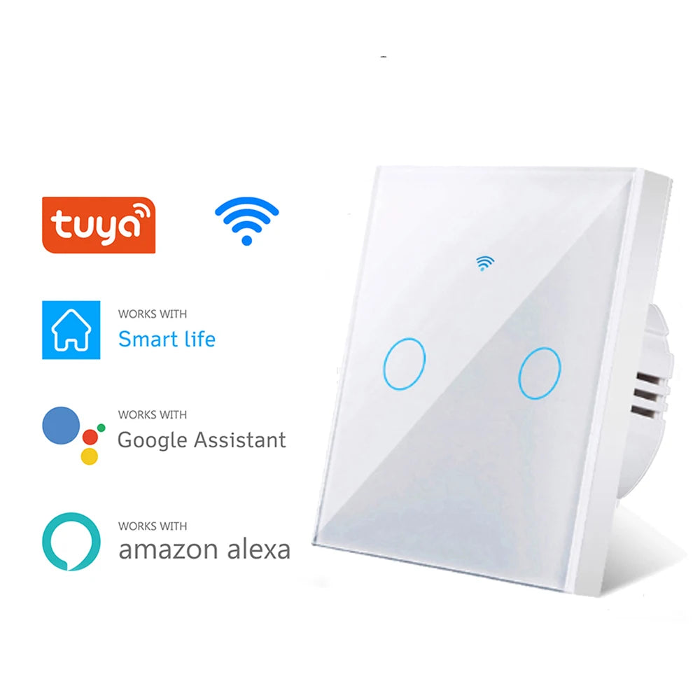EU WiFi Smart Light Switch — No Neutral Wire, Touch & RF433, Tuya App, Alexa & Google Home