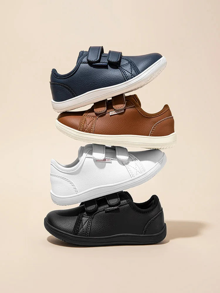 HOBIBEAR Kids Barefoot Minimalist Sneakers — Wide Toe Hook & Loop Lightweight Shoes for Boys & Girls