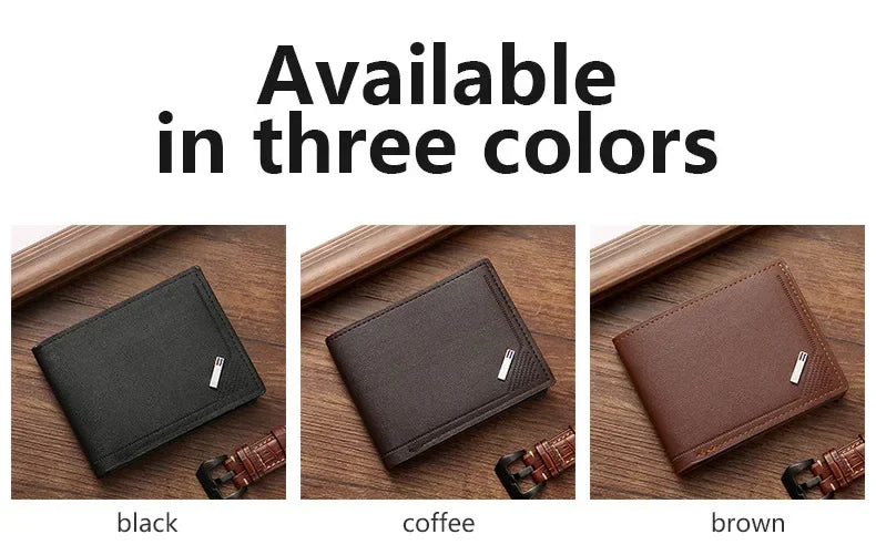 Men's Minimalist Soft Leather Short Wallet — Slim Foldable Bifold for Everyday Carry