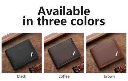 Men's Minimalist Soft Leather Short Wallet — Slim Foldable Bifold for Everyday Carry
