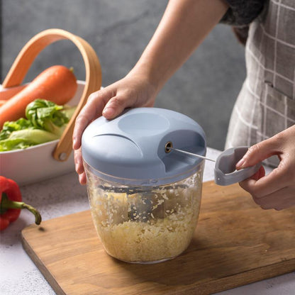 Manual Meat Mincer & Garlic Chopper — 500/900ml Rotate Press Crusher for Vegetables & Onions