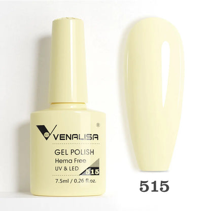 Venalisa HEMA-Free Glitter Gel Nail Polish — Full Coverage UV LED Soak-Off, Jelly Pink & Nude