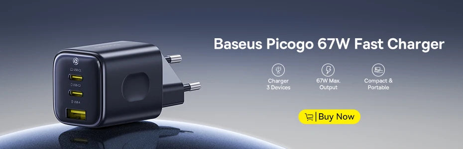 Baseus 20000mAh Power Bank — PD 22.5W Fast Charging External Battery for iPhone, Samsung, Xiaomi & iPad
