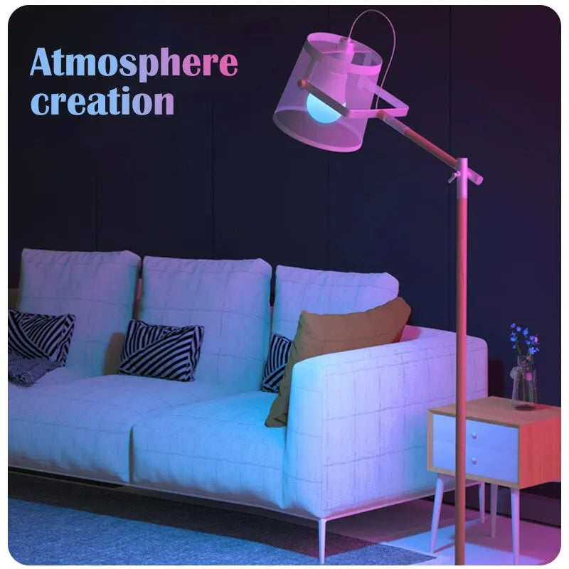 16-Color RGB Smart LED Bulb — Dimmable E27 220V Atmosphere Light with 24-Key Remote Control