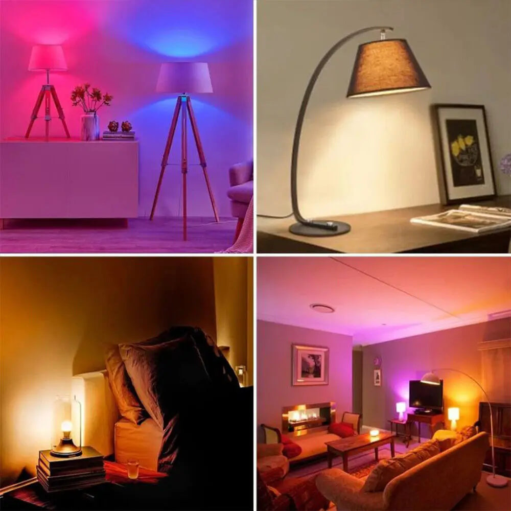 16-Color RGB Smart LED Bulb — Dimmable E27 220V Atmosphere Light with 24-Key Remote Control