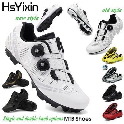 MTB Cycling Shoes with Self-Locking Cleats — Men's & Women's Road Bike Racing Bicycle Footwear