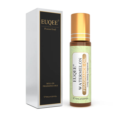 EUQEE 10ml Roll-On Fragrance Oil — Long Lasting Scent in La Vie Est Belle, CHANCE, J'adore, Cotton, Strawberry & Mango