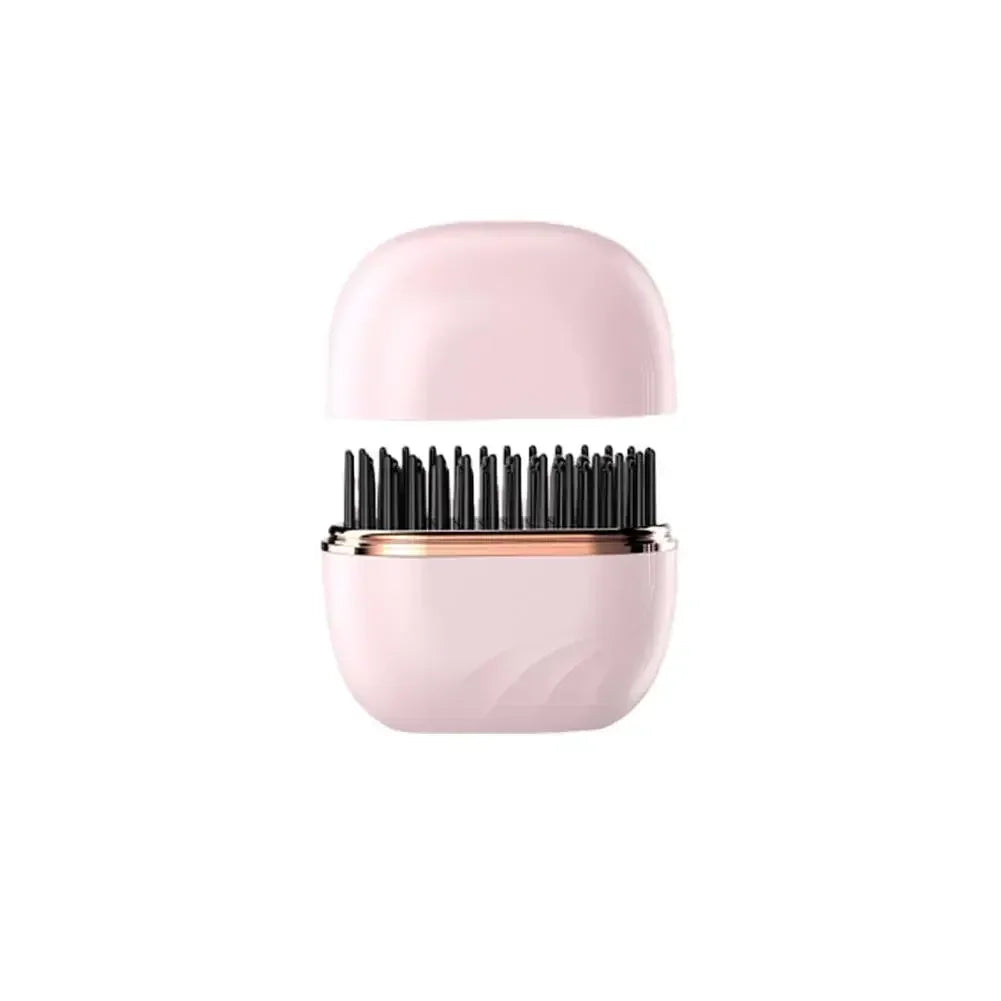 Mini Rechargeable Hair Straightener Brush — 3-Speed Temperature Control Anti-Scald Portable Travel Styling Tool