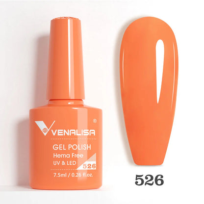 Venalisa HEMA-Free Glitter Gel Nail Polish — Full Coverage UV LED Soak-Off, Jelly Pink & Nude