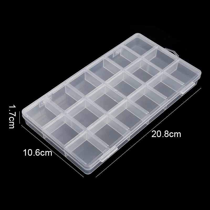 Clear Plastic Jewelry & Bead Storage Organizer Box — Earring & Accessory Display Case