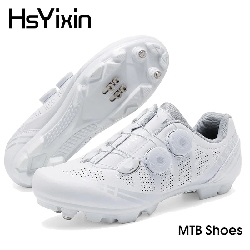 MTB Cycling Shoes with Self-Locking Cleats — Men's & Women's Road Bike Racing Bicycle Footwear