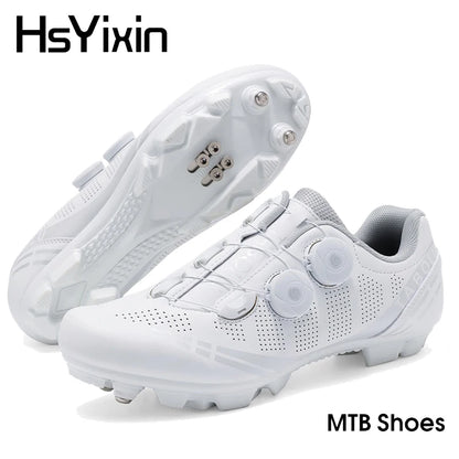 MTB Cycling Shoes with Self-Locking Cleats — Men's & Women's Road Bike Racing Bicycle Footwear