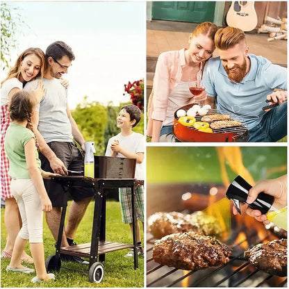 Kitchen Oil Spray Bottle — 200/300/500ml Mist Sprayer & Oil Brush for Cooking, BBQ & Baking