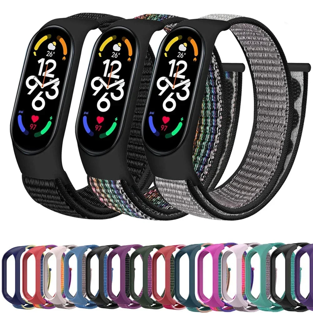 Nylon Sport Strap for Xiaomi Mi Band 3 4 5 6 7 — Soft Adjustable Replacement Wristband