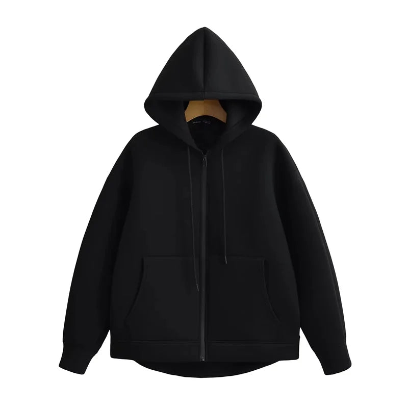 KEYANKETIAN Oversized Zip-Up Hoodie — Unisex High Street Sweatshirt