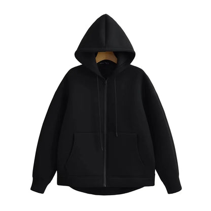 KEYANKETIAN Oversized Zip-Up Hoodie — Unisex High Street Sweatshirt