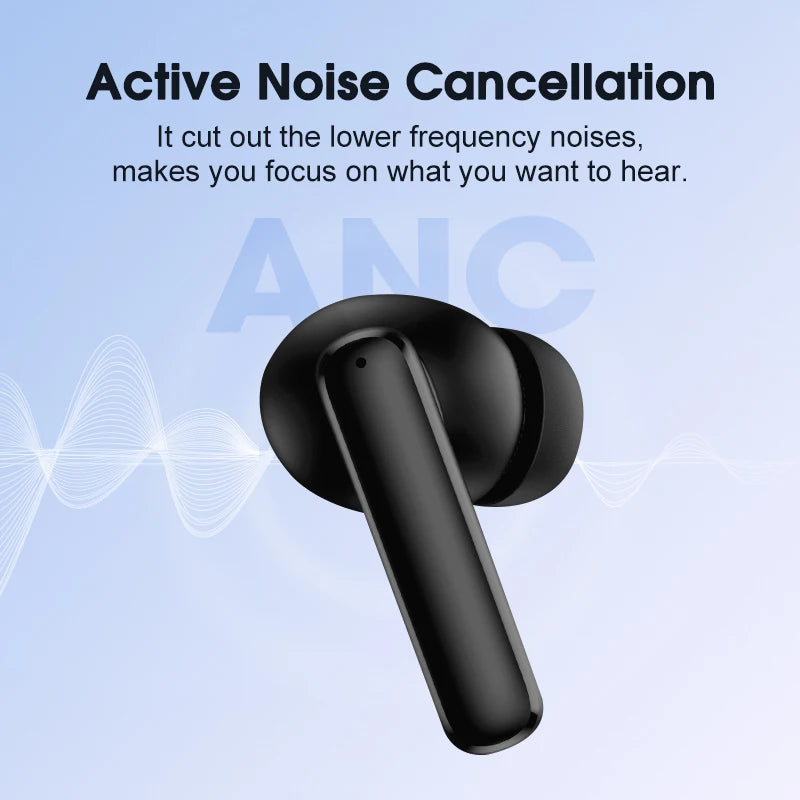QCY T13 ANC Wireless Earbuds — Bluetooth 5.3, Active Noise Cancellation & 4-Mic ENC for Clear Calls