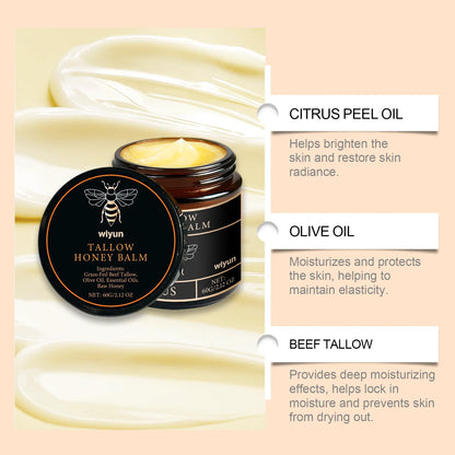 Tallow Honey Glow Cream — Hydrating Face & Body Moisturizer for Firming & Brightening
