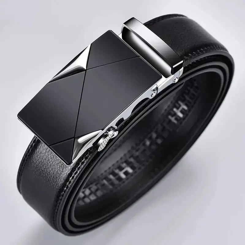 Men’s 120 cm PU Belt with Statement Buckle – 6 Styles