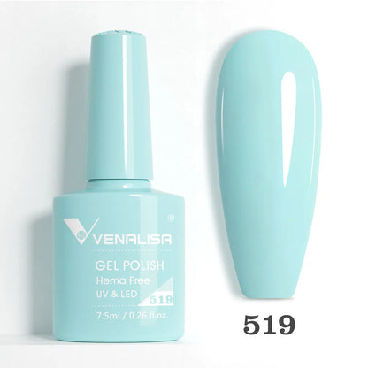 Venalisa HEMA-Free Glitter Gel Nail Polish — Full Coverage UV LED Soak-Off, Jelly Pink & Nude