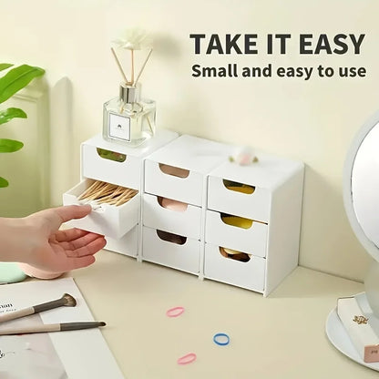 3-Tier Desk Organizer with Storage Drawers — Portable Partition Box for Stationery, Jewelry & Cosmetics