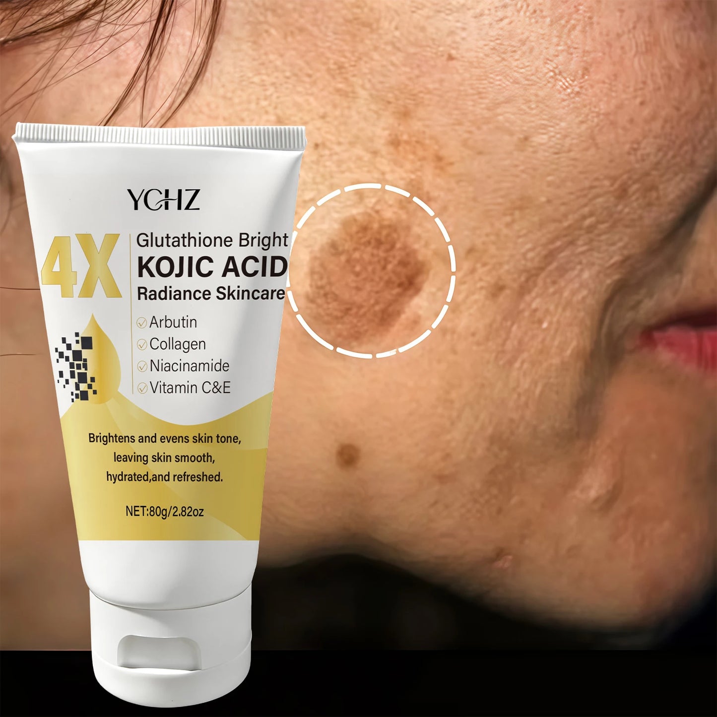Kojic Acid Brightening Face Cream — Dark Spot Corrector for Men & Women