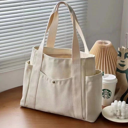 Large Capacity Canvas Tote Bag — Work, College & Shopping Shoulder Bag for Women