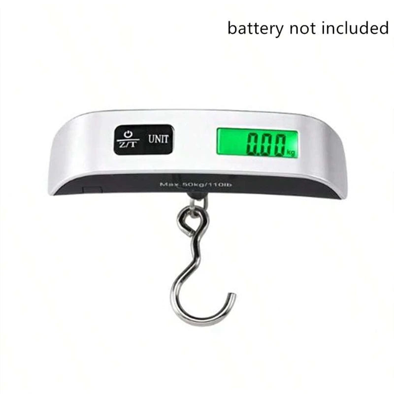 Portable Digital Luggage Scale — LCD Display Hanging Scale up to 110lb/50kg for Travel & Baggage Weighing