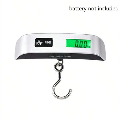 Portable Digital Luggage Scale — LCD Display Hanging Scale up to 110lb/50kg for Travel & Baggage Weighing