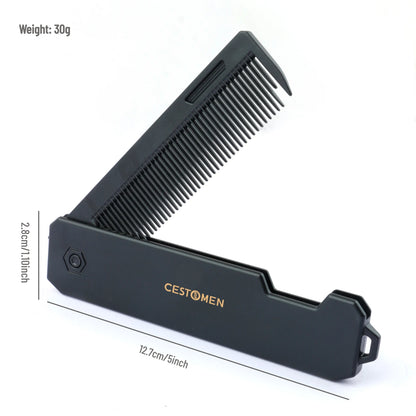 Pocket Folding Wide Tooth Comb Set — 1/2/3-in-1 Plastic Oil Head, Beard & Barber Styling Combs